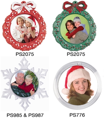 Christmas Plastic Photo Ornaments